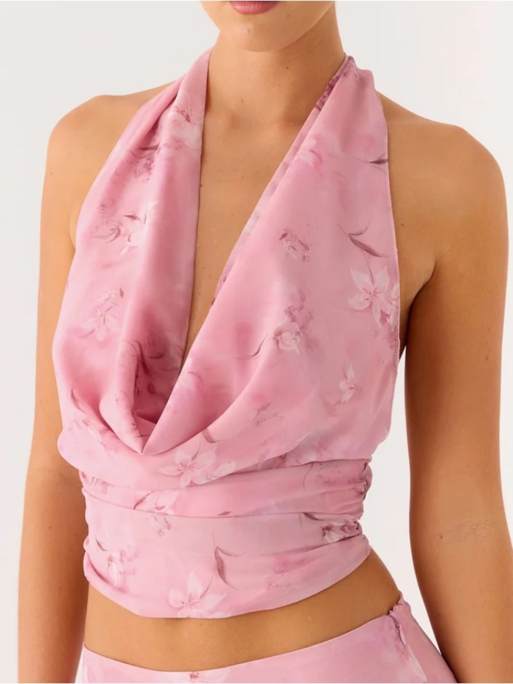 Peppermayo Soren Halter Top Vintage Floral Pink XS